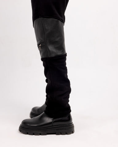 Front Zip Leather Pants