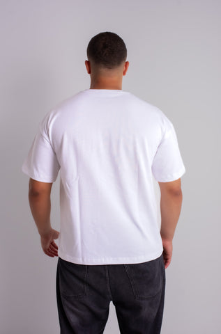 V Pocket White Oversized T-Shirt