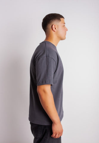 V Pocket Grey Oversized T-Shirt