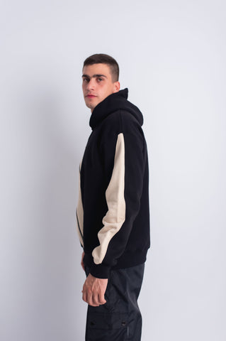 Black X Beige Zip-up Hoodie