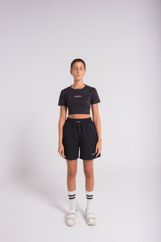 Black High-Waisted Shorts