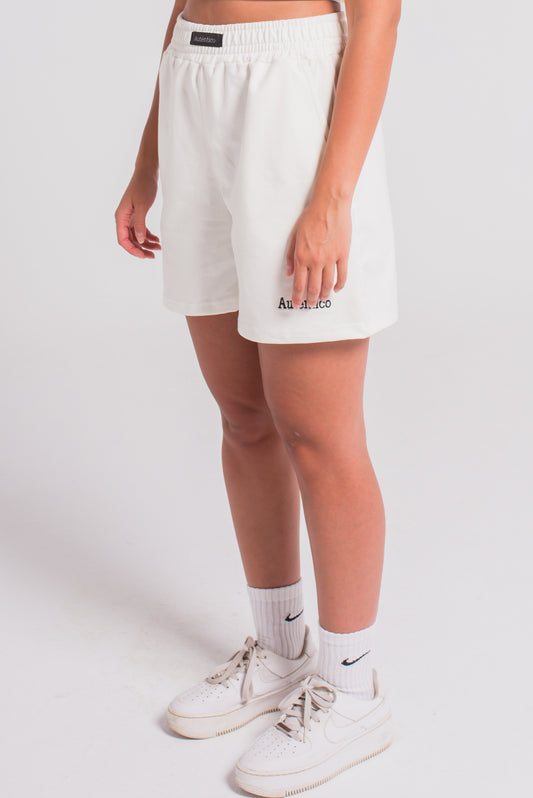 White High-Waisted Shorts