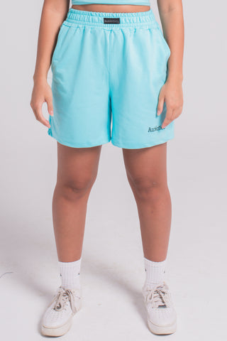 Aqua High-Waisted Shorts